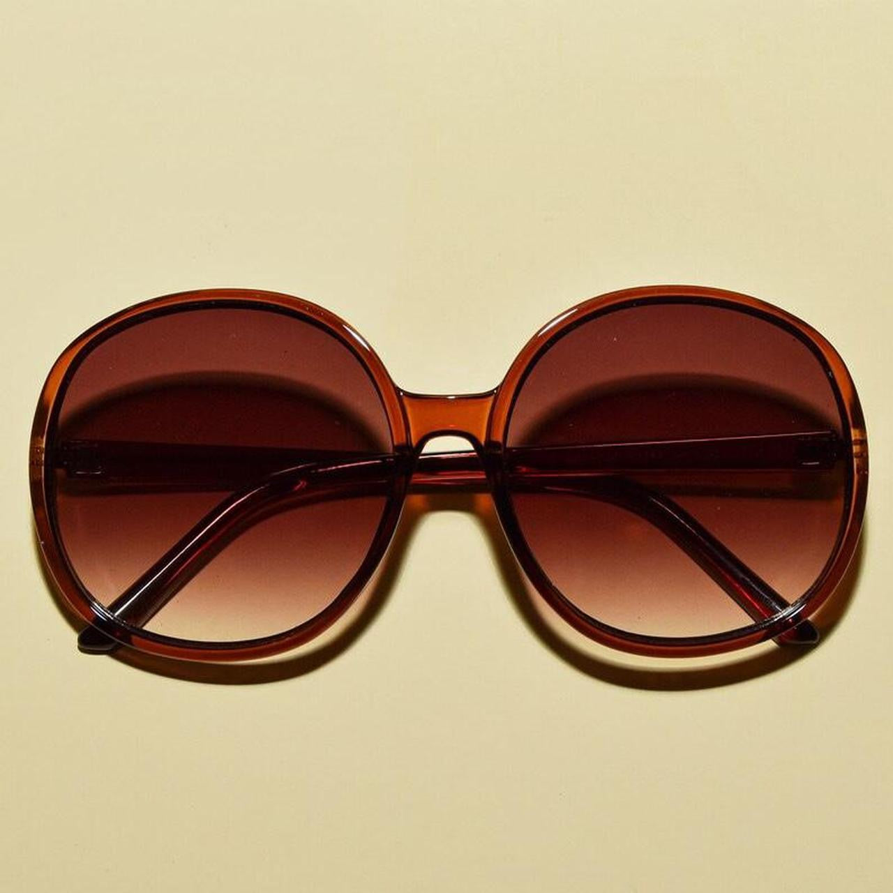 1960s Vintage Style Mod Oversized Round Oval Sunglasses